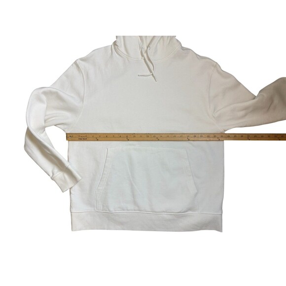 Topman Men's Cream Hoodie Sweatshirt Size XL Drawstring Front Pocket Cotton Poly - Picture 7 of 12